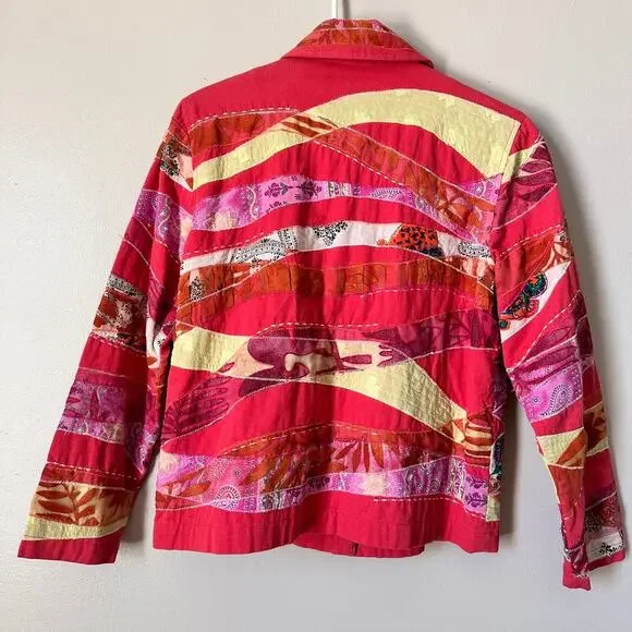 Coldwater Creek Jacket Size Petite Small Embellished Beaded Embroidered Boho - Picture 10 of 13